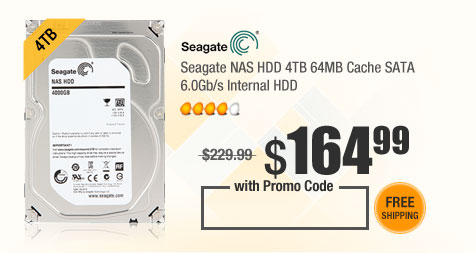 Seagate NAS HDD 4TB 64MB Cache SATA 6.0Gb/s Internal HDD