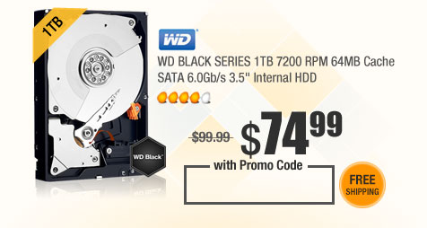 WD BLACK SERIES 1TB 7200 RPM 64MB Cache SATA 6.0Gb/s 3.5" Internal HDD