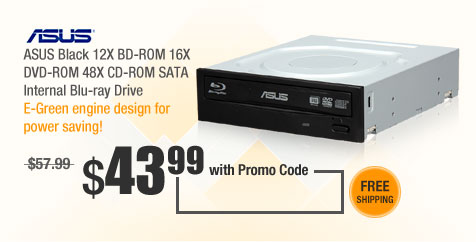 ASUS Black 12X BD-ROM 16X DVD-ROM 48X CD-ROM SATA Internal Blu-ray Drive
