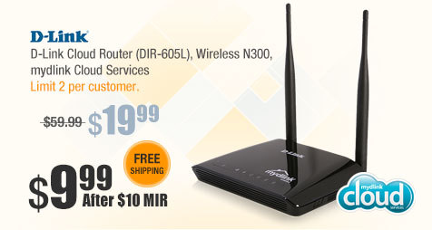 D-Link Cloud Router (DIR-605L), Wireless N300, mydlink Cloud Services