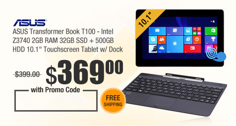 ASUS Transformer Book T100 - Intel Z3740 2GB RAM 32GB SSD + 500GB HDD 10.1" Touchscreen Tablet w/ Dock