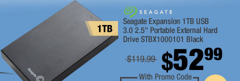 Seagate Expansion 1TB USB 3.0 2.5" Portable External Hard Drive STBX1000101 Black