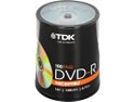 TDK 4.7GB 16X DVD-R 100 Packs Spindle Disc Model 48520