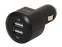 Rosewill Black 3.1A (2.1A + 1A) Dual USB Car Adapter / Fast Charger for iPad, iPhone/iPod, Smartphone & MP3/4