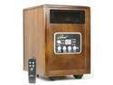 New iLIVING Infrared Portable Space Heater with Dual Heating System, 1500W, Dark Walnut Wooden Cabinet