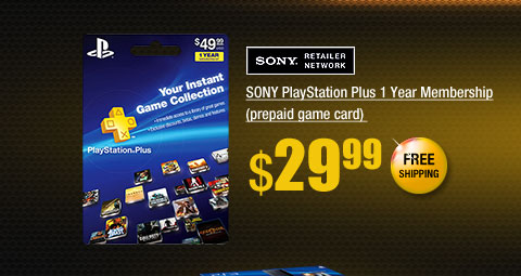 SONY PlayStation Plus 1 Year Membership (prepaid game card) 
