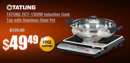 TATUNG TICT-1500W Induction Cook Top with Stainless Steel Pot
