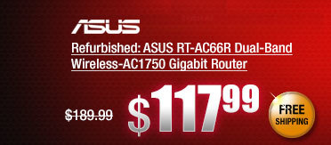 Refurbished: ASUS RT-AC66R Dual-Band Wireless-AC1750 Gigabit Router