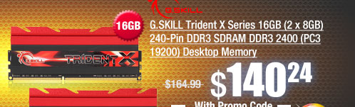 G.SKILL Trident X Series 16GB (2 x 8GB) 240-Pin DDR3 SDRAM DDR3 2400 (PC3 19200) Desktop Memory