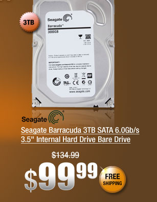 Seagate Barracuda 3TB SATA 6.0Gb/s 3.5" Internal Hard Drive Bare Drive