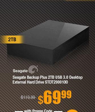 Seagate Backup Plus 2TB USB 3.0 Desktop External Hard Drive STDT2000100 