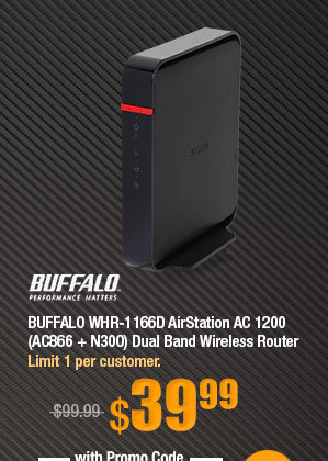 BUFFALO WHR-1166D AirStation AC 1200 (AC866 + N300) Dual Band Wireless Router