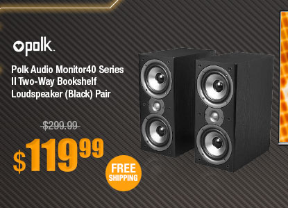 Polk Audio Monitor40 Series II Two-Way Bookshelf Loudspeaker (Black) Pair 