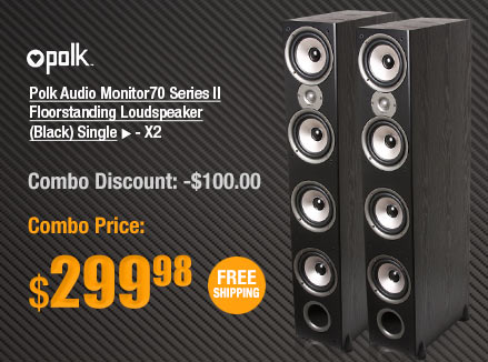 Polk Audio Monitor70 Series II Floorstanding Loudspeaker (Black) Single 