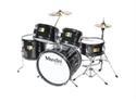 MJDS-5-BK Complete 16-Inch 5-Piece Black Junior Drum Set with Cymbals, Drumsticks and Adjustable Throne