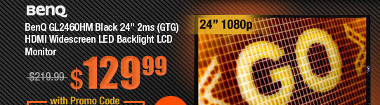 BenQ GL2460HM Black 24" 2ms (GTG) HDMI Widescreen LED Backlight LCD Monitor