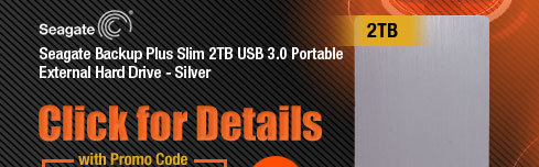 Seagate Backup Plus Slim 2TB USB 3.0 Portable External Hard Drive - Silver