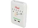 Rosewill RHSP-13002 - Wall Mounted Surge Protector - 3 Outlets - 2-Port 2.1A USB Charger