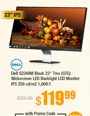 Dell S2340M Black 23" 7ms (GTG) Widescreen LED Backlight LCD Monitor IPS 250 cd/m2 1,000:1
