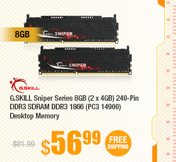 G.SKILL Sniper Series 8GB (2 x 4GB) 240-Pin DDR3 SDRAM DDR3 1866 (PC3 14900) Desktop Memory