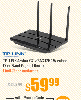TP-LINK Archer C7 v2 AC1750 Wireless Dual Band Gigabit Router