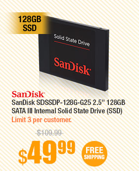 SanDisk SDSSDP-128G-G25 2.5" 128GB SATA III Internal Solid State Drive (SSD)