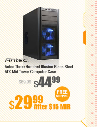 Antec Three Hundred Illusion Black Steel ATX Mid Tower Computer Case 