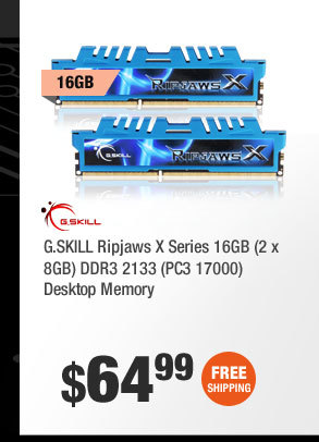 G.SKILL Ripjaws X Series 16GB (2 x 8GB) DDR3 2133 (PC3 17000) Desktop Memory