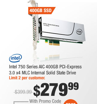 Intel 750 Series AIC 400GB PCI-Express 3.0 x4 MLC Internal Solid State Drive