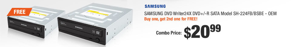 SAMSUNG DVD Writer24X DVD+/-R SATA Model SH-224FB/BSBE - OEM