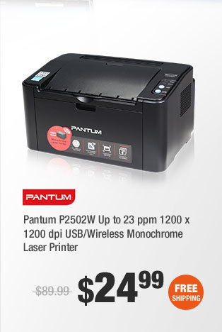 Pantum P2502W Up to 23 ppm 1200 x 1200 dpi USB/Wireless Monochrome Laser Printer