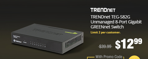 TRENDnet TEG-S82G Unmanaged 8-Port Gigabit GREENnet Switch 