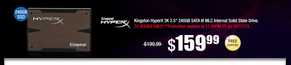 Kingston HyperX 3K 2.5" 240GB SATA III MLC Internal Solid State Drive