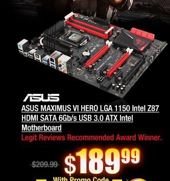 ASUS MAXIMUS VI HERO LGA 1150 Intel Z87 HDMI SATA 6Gb/s USB 3.0 ATX Intel Motherboard