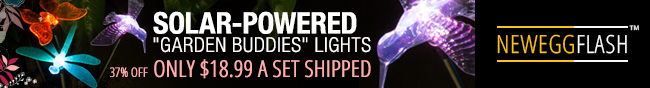 Newegg Flash - SOLAR-POWERED "GARDEN BUDDIES" LIGHTS. 37% OFF ONLY $18.99 A SET SHIPPED.