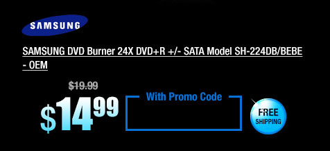 SAMSUNG DVD Burner 24X DVD+R +/- SATA Model SH-224DB/BEBE - OEM