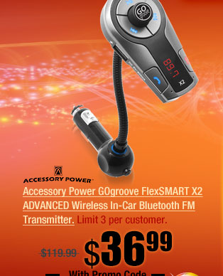 Accessory Power GOgroove FlexSMART X2 ADVANCED Wireless In-Car Bluetooth FM Transmitter