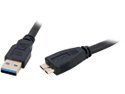 Coboc CY-U3-AMicBMM-1.5-BK 1.5 ft. USB 3.0 A Male to Micro B Male Cable M-M 