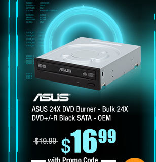 ASUS 24X DVD Burner - Bulk 24X DVD+/-R Black SATA - OEM