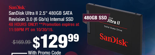 SanDisk Ultra II 2.5" 480GB SATA Revision 3.0 (6 Gb/s) Internal SSD