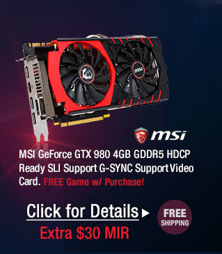 MSI GeForce GTX 980 4GB GDDR5 HDCP Ready SLI Support G-SYNC Support Video Card