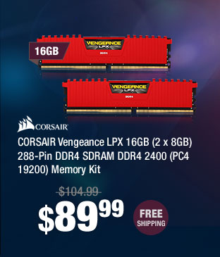 CORSAIR Vengeance LPX 16GB (2 x 8GB) 288-Pin DDR4 SDRAM DDR4 2400 (PC4 19200) Memory Kit