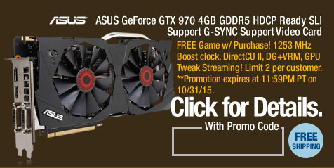 ASUS GeForce GTX 970 4GB GDDR5 HDCP Ready SLI Support G-SYNC Support Video Card