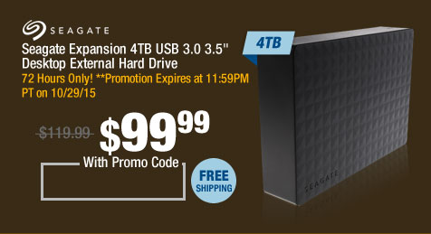 Seagate Expansion 4TB USB 3.0 3.5" Desktop External Hard Drive
