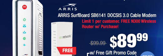 ARRIS SurfBoard SB6141 DOCSIS 3.0 Cable Modem