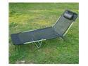 Outsunny Adjustable Reclining Beach Sun Lounge Chair - Black 