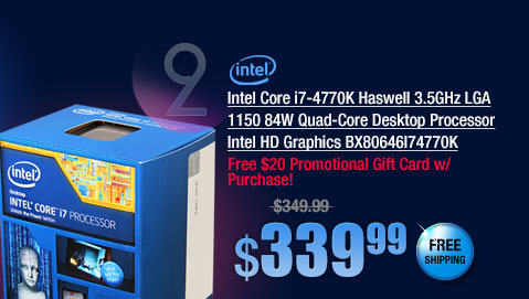 Intel Core i7-4770K Haswell 3.5GHz LGA 1150 84W Quad-Core Desktop Processor Intel HD Graphics BX80646I74770K 