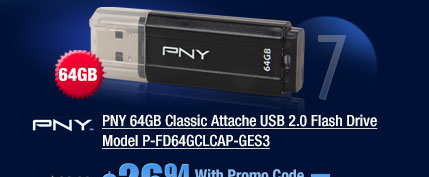 PNY 64GB Classic Attache USB 2.0 Flash Drive Model P-FD64GCLCAP-GES3
