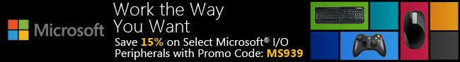 Work the Way You Want. Save 15% on Select Microsoft I/O Peripherals with Promo Code: MS939.