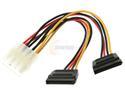 Rosewill Model RC-6"-PW-4P-2SA 6" Molex 4pin Male to Two 15pin SATA Power Cable 